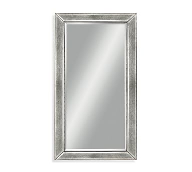 Beveled Glass Beaded Rectangular Wall, Vintage Beveled Wall Mirror