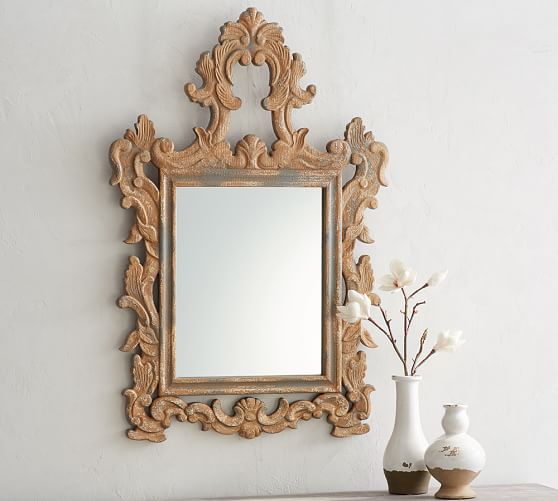 Ornate Carved Wood Wall Mirror Pottery Barn Ornate Carved Wood Wall Mirror, Ornate Wood Mirror Frames