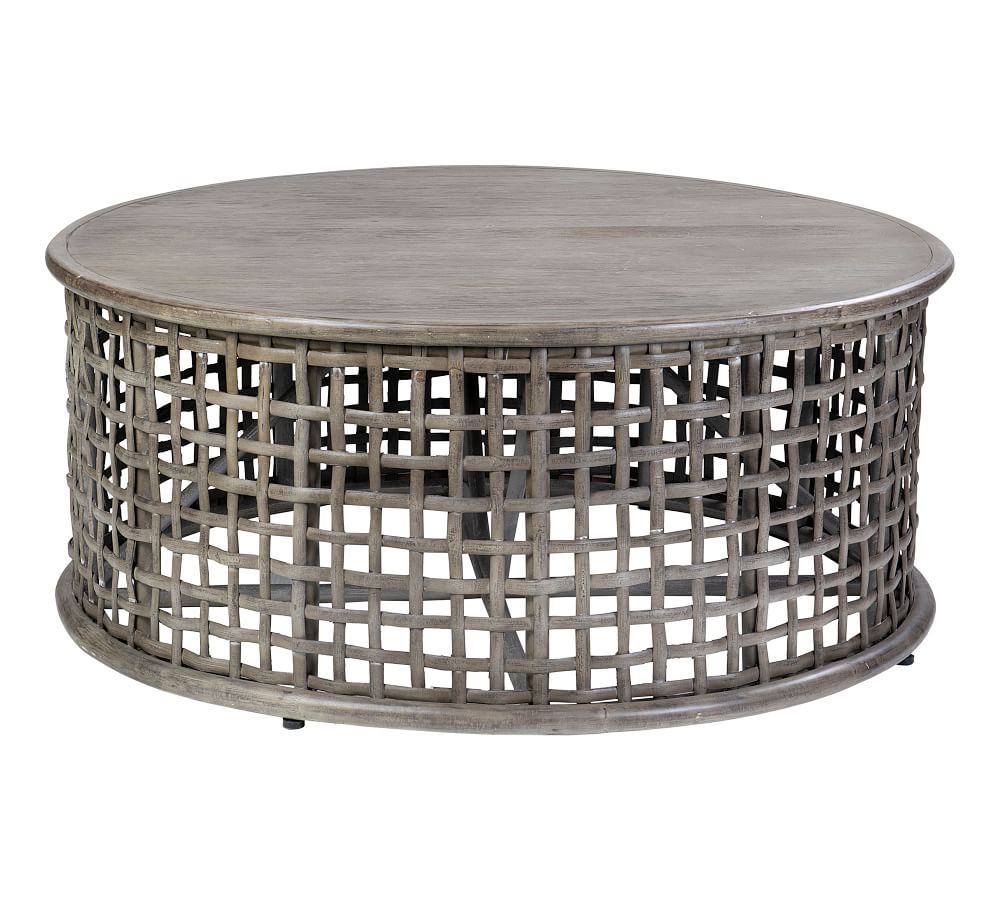 Rattan 39 Round Coffee Table Pottery, Rattan Coffee Table Round Outdoor