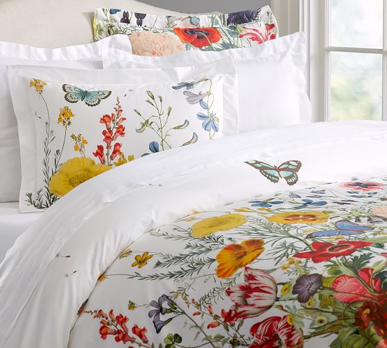 pottery barn floral sheets