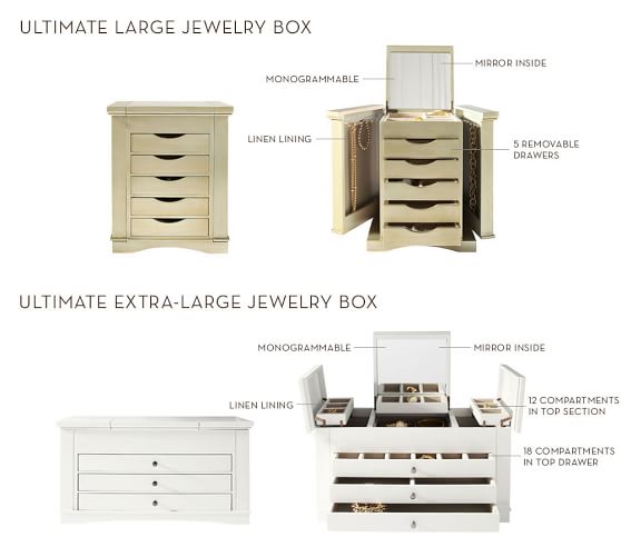 Ultimate Wood Jewelry Box Large, Large Mirrored Jewelry Case