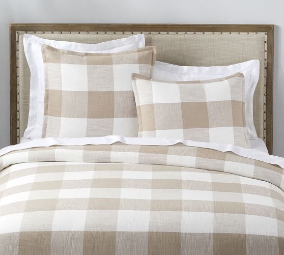 Taupe Bryce Buffalo Check Duvet Cover, Bryce Buffalo Check Duvet Cover