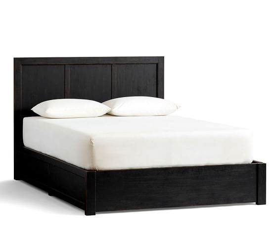 Tacoma Storage Platform Bed Headboard, Black Bed Frame With Drawers