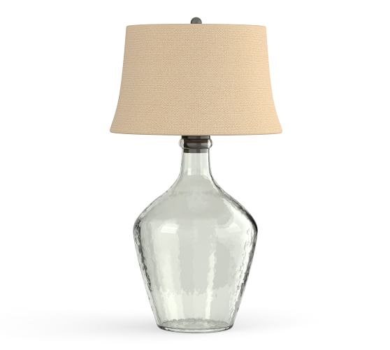 Clift Glass Oversized Table Lamp Large, Glass Lamp With Burlap Shade