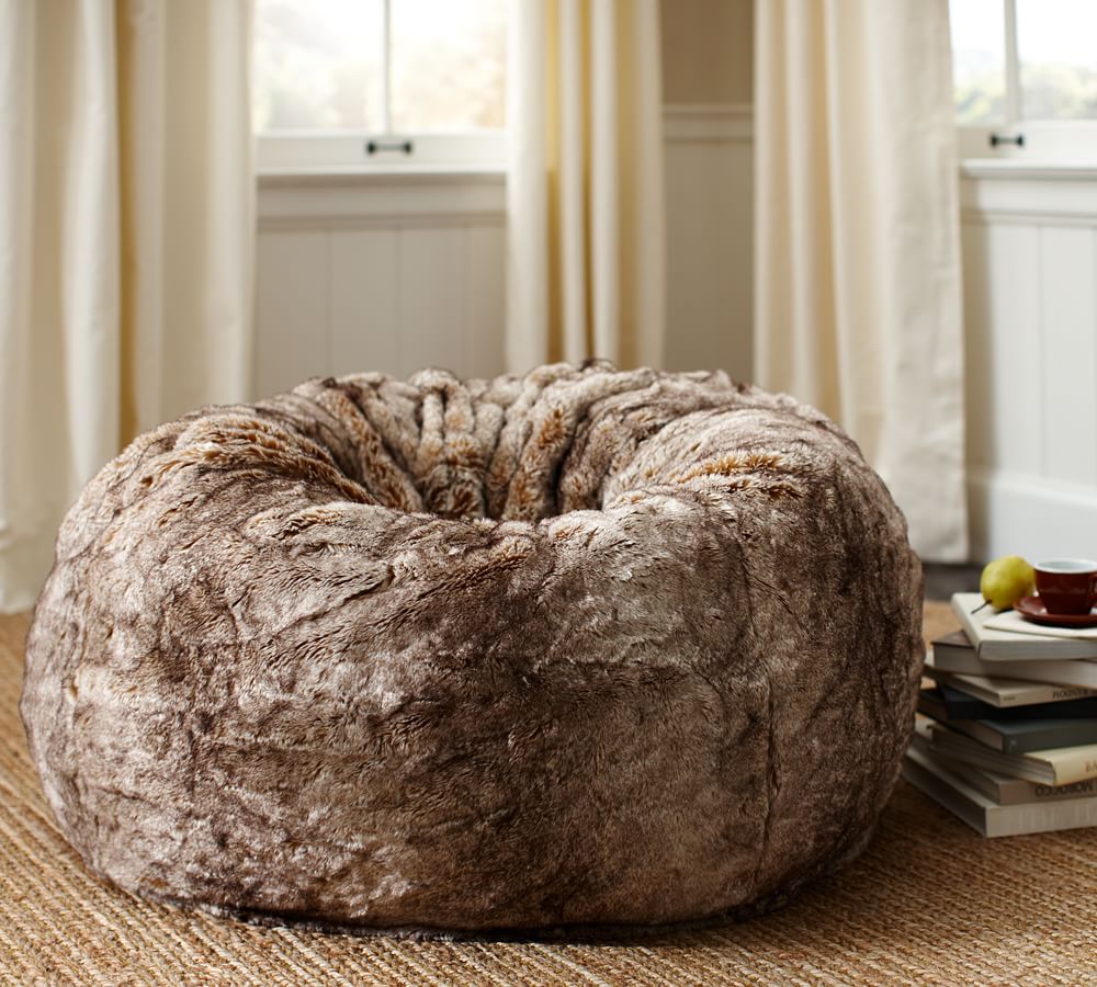 Faux Fur Beanbag Cover, Ombre Caramel Pottery Barn