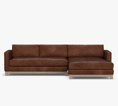 Jake Leather Sofa With Double Wide, Jake Leather Sofa With Chaise Sectional