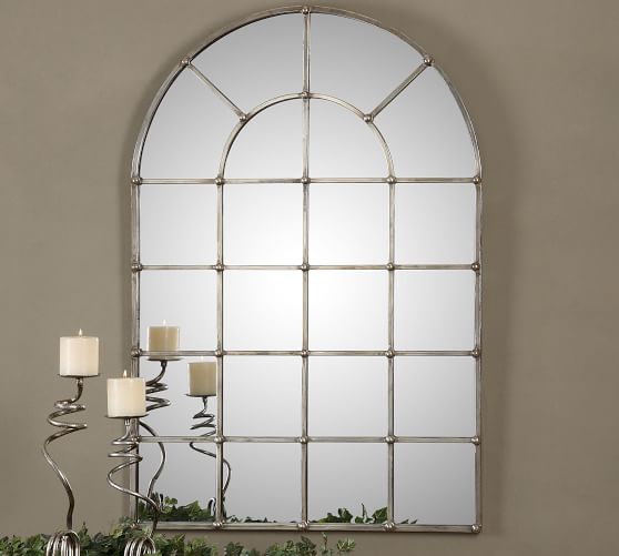 Jaycee Arch Windowpane Wall Mirror, Small Window Pane Wall Mirror