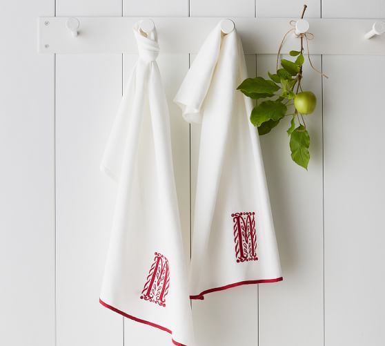 Nordic Alphabet Cotton/Linen Tea Towels - Set of 2