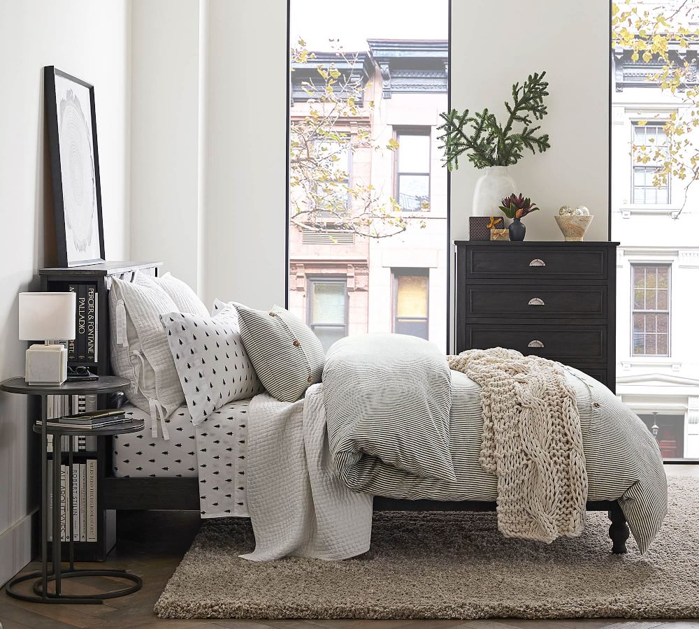 Astoria Storage Headboard & Platform Bed Pottery Barn