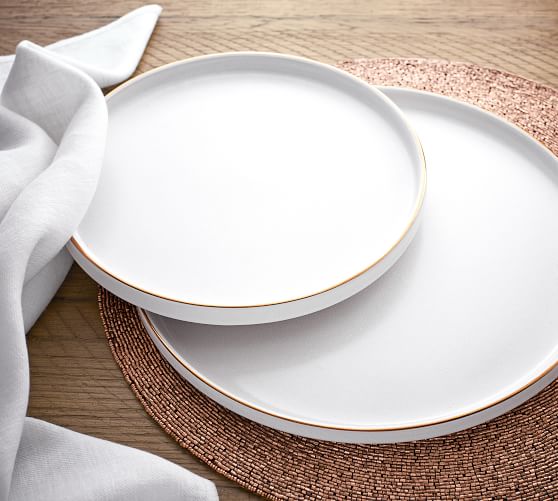 dinner plates with gold trim