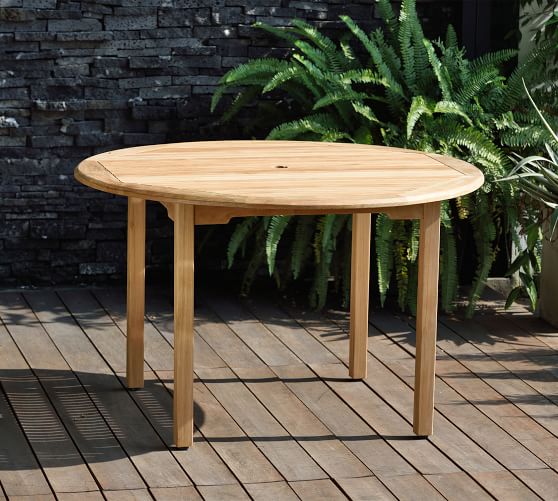 Reyes 47 Teak Round Dining Table Pottery Barn Reyes 47 Teak Round Dining Table, Round Teak Dining Table Outdoor