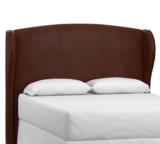 Raleigh Wingback Leather Headboard, Leather Headboards For King Beds