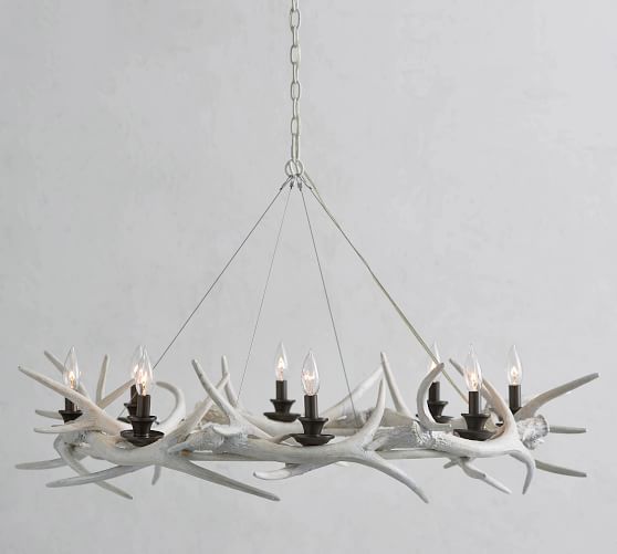 Faux Antler Round Chandelier Pottery Barn, Pottery Barn Small Antler Chandelier