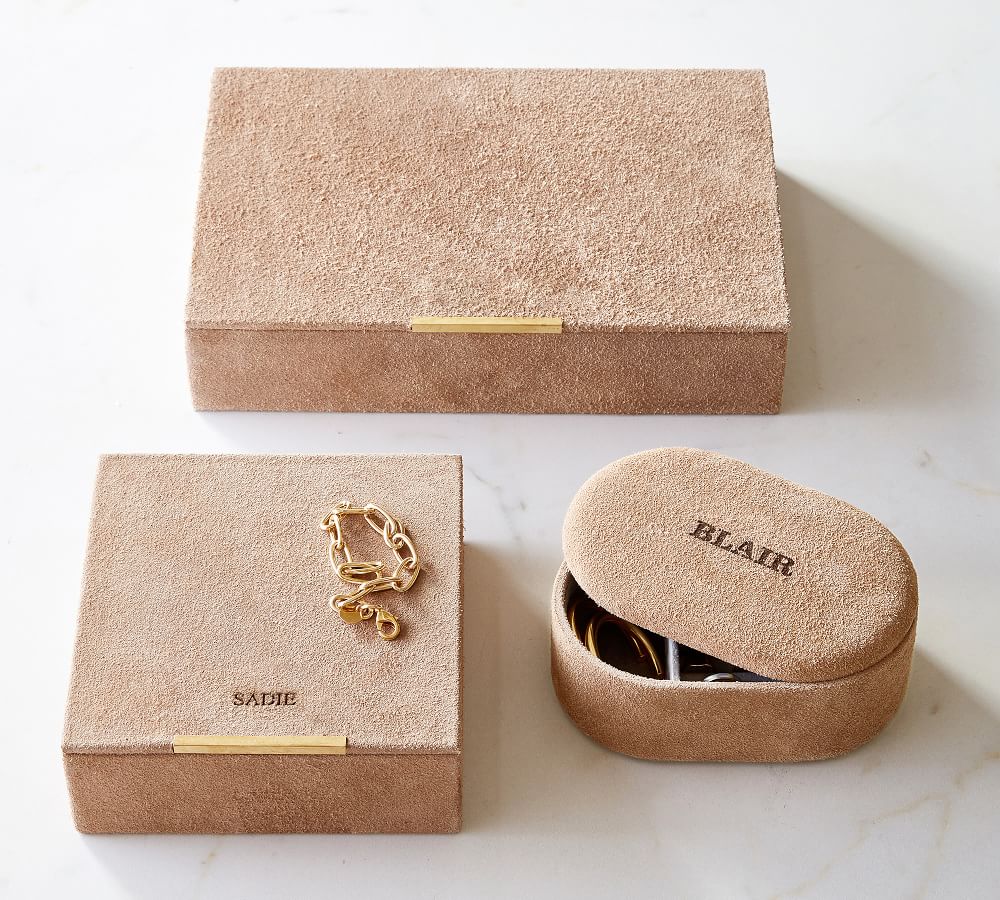Avalon Suede Jewelry Box Collection Pottery Barn