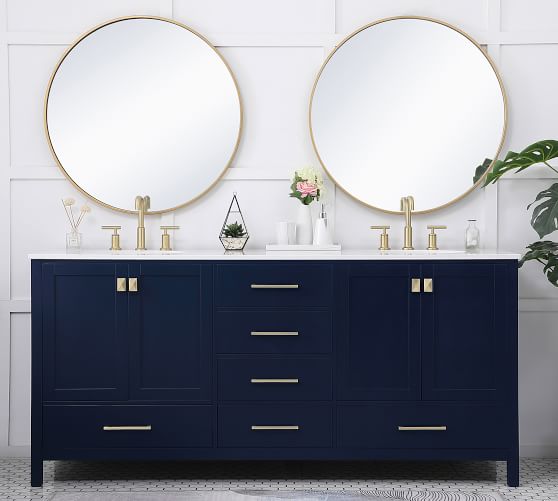 Riola 72 Double Sink Vanity Pottery Barn, What Size Sink For 72 Inch Double Vanity