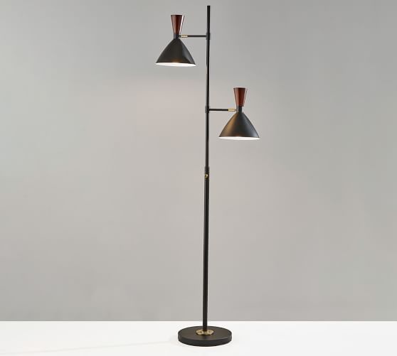 Ravenna Metal 2 Light Floor Lamp, Bleeker Adjustable Cfl Floor Lamp