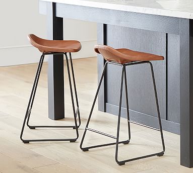Brenner Leather Bar Counter Stool, Narrow Bar Stools Counter Height