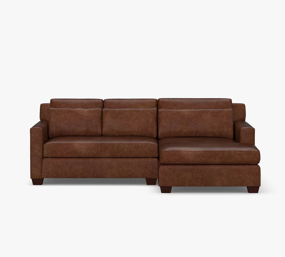 York Square Arm Deep Seat Leather Sofa, Deep Seat Leather Couch