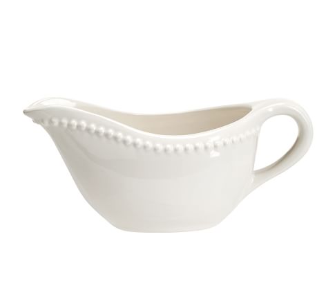 Emma Beaded Stoneware Gravy Boat