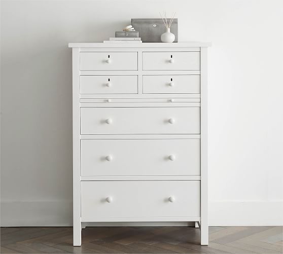 Farmhouse 7 Drawer Tall Dresser, Dresser With Shelves And Drawers