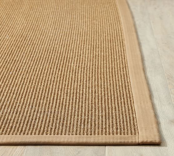 Color Bound Handcrafted Natural Sisal, Cream Colored Sisal Rug