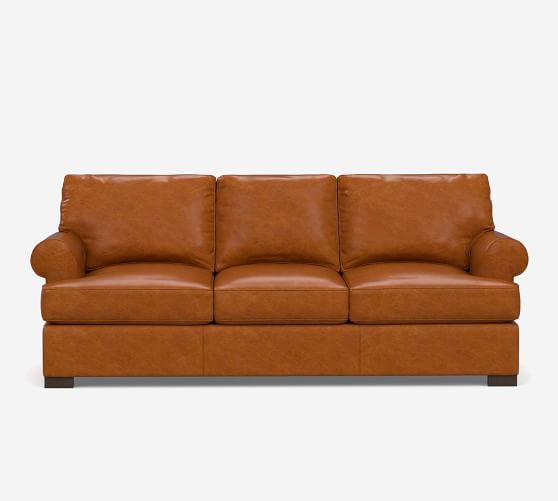 Townsend Roll Arm Leather Sofa, Ll Bean Leather Sofa