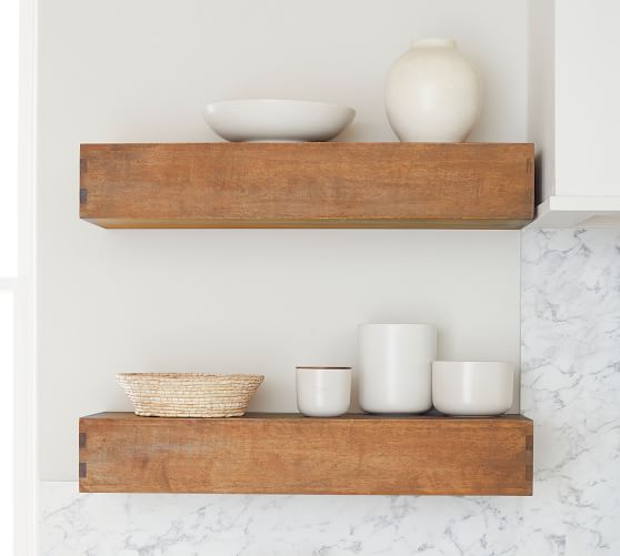 Reed Floating Shelves Pottery Barn, Rustic Wall Shelves Pottery Barn