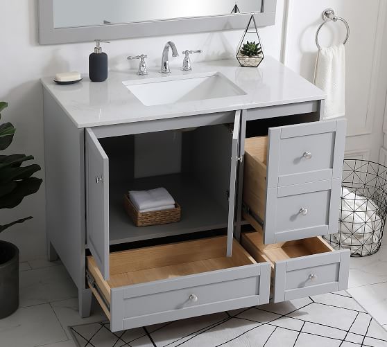 Moro 42 Single Sink Vanity Pottery Barn, 42 X 18 Bathroom Vanity With Top Cabinet
