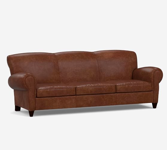 Manhattan Leather Sofa Pottery Barn, Leather Sofas In Nyc