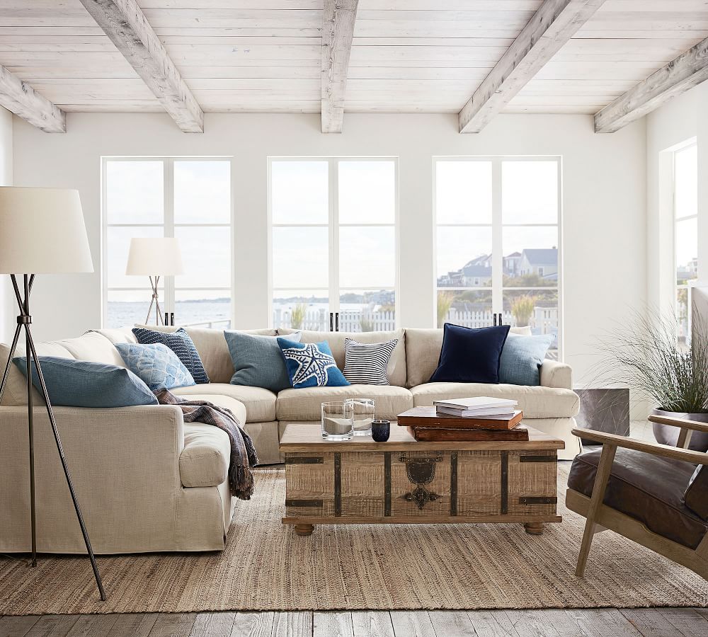 Kaplan Reclaimed Wood LiftTop Trunk Coffee Table, Reclaimed White Wash