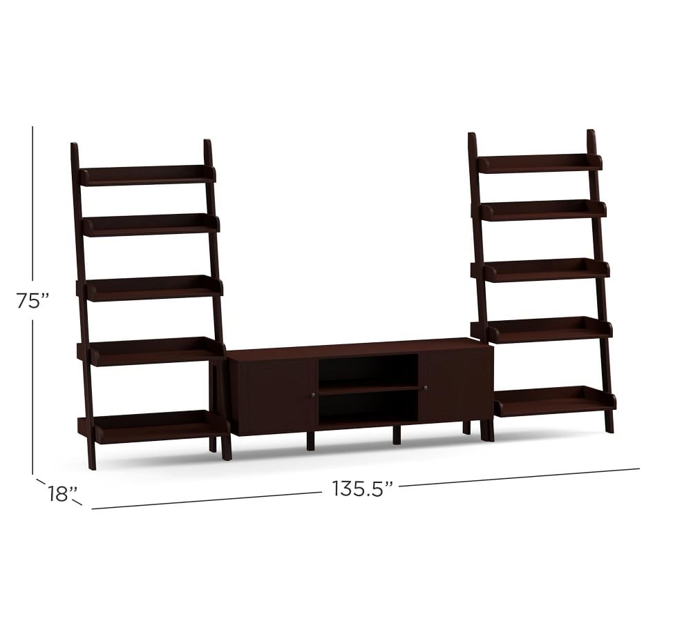 Studio 135.5" Media Console & Ladder Shelf Set Pottery Barn