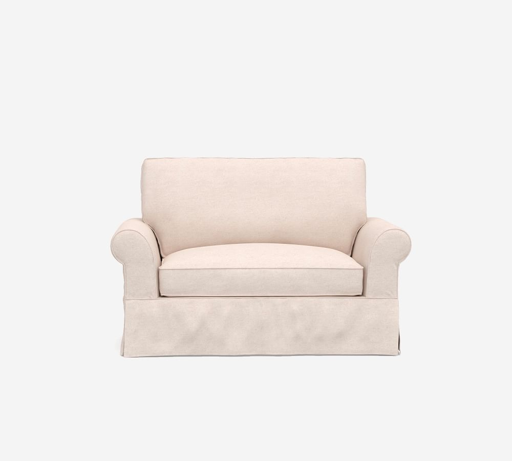 Pb Comfort Roll Arm Slipcovered Twin, Pb Comfort Roll Arm Slipcovered Sleeper Sofa With Memory Foam Mattress