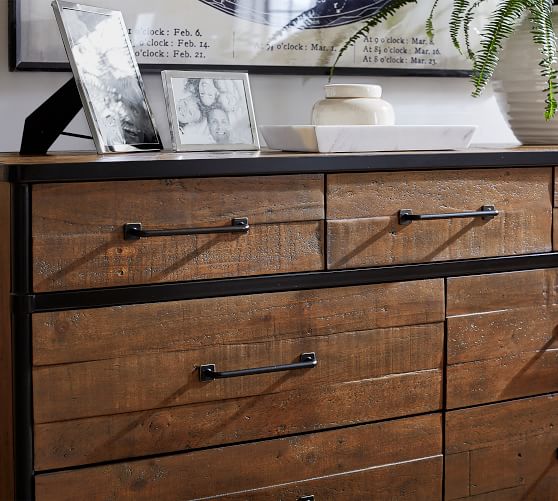 Juno Reclaimed Wood 7 Drawer Wide, Used Wood Dresser