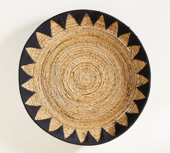 sunny handwoven basket wall art black pottery barn sunny handwoven basket wall