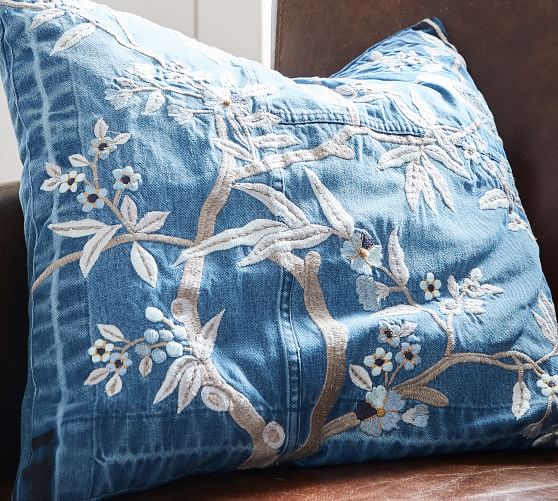 denim pillows pottery barn