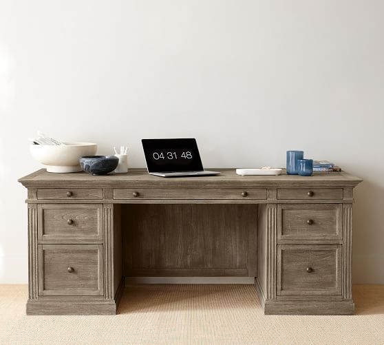 Desk Livingston 75" Executive Desk with Drawers | Pottery Barn