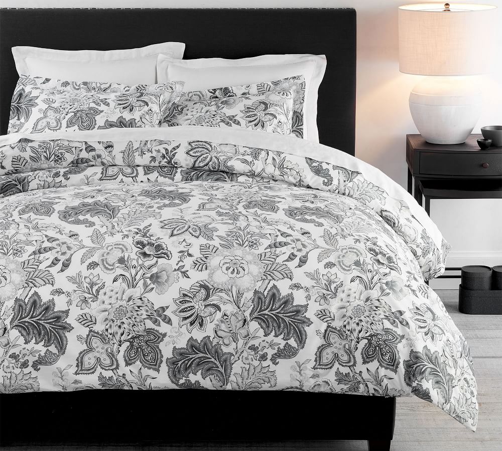 Caselyn Palampore Organic Percale Duvet, Tufted Pavarti Duvet Cover