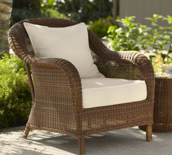 All Weather Wicker Lounge Chair, Cane Outdoor Furniture