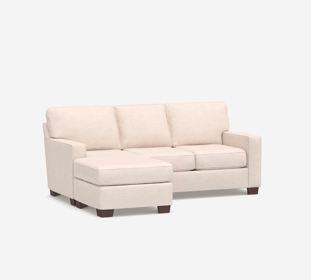 Buchanan Square Arm Upholstered Sofa with Reversible Chaise Sectional Pottery Barn