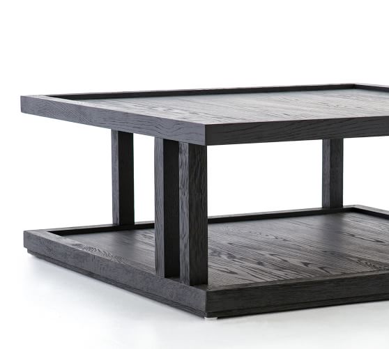 Modern 40 Square Coffee Table, Unique Dark Wood Coffee Tables