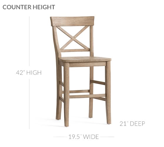 Aaron Bar Counter Stools Pottery Barn, High Back Wooden Bar Stools With Arms