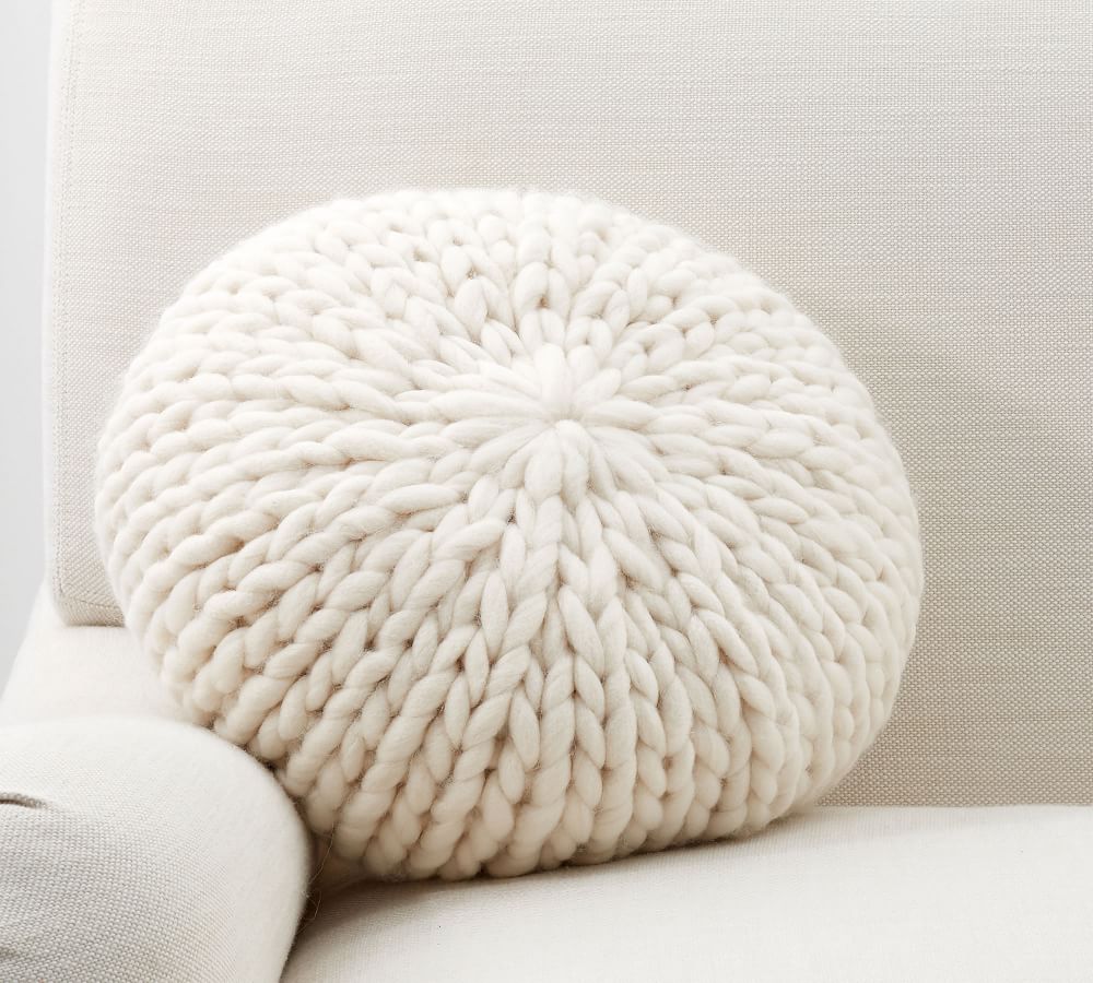 knitted round cushion
