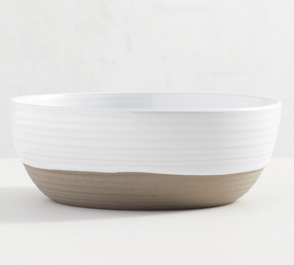 Glazed Stoneware Serving Bowl