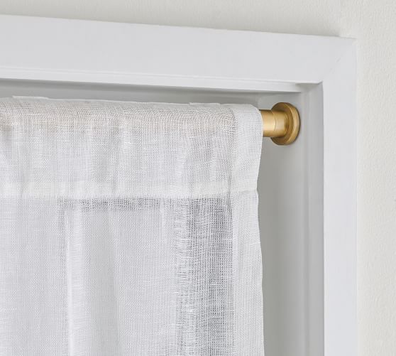 Brass Tension Curtain Rod Pottery Barn, How To Put Up A Shower Curtain Tension Rod