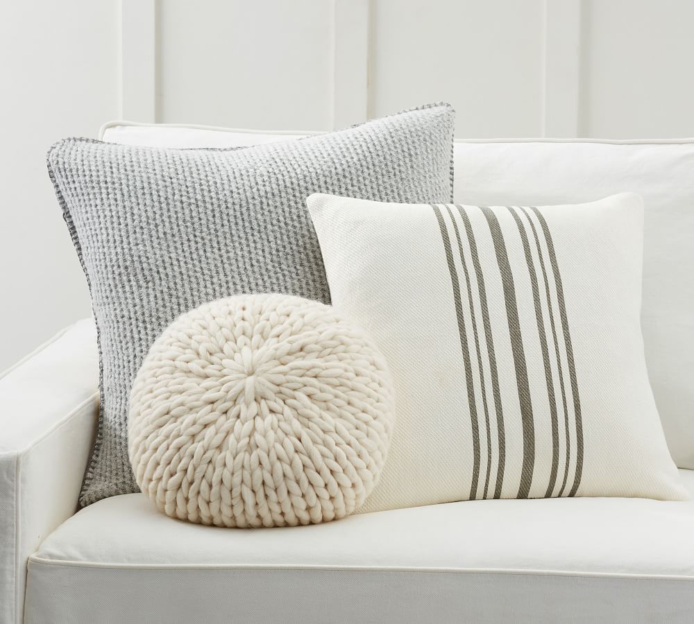 pottery barn gray pillows