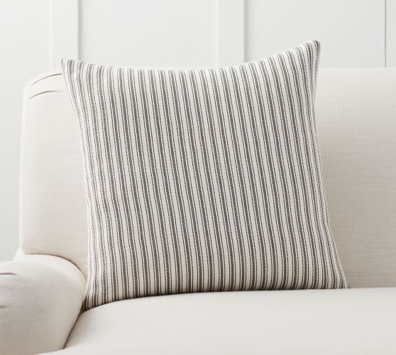 gray striped pillow