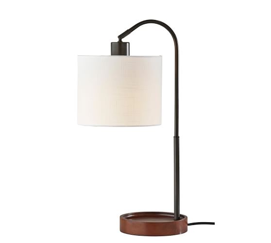 Edward Wooden Table Lamp With Usb Port, Tall Table Lamp With Usb Port