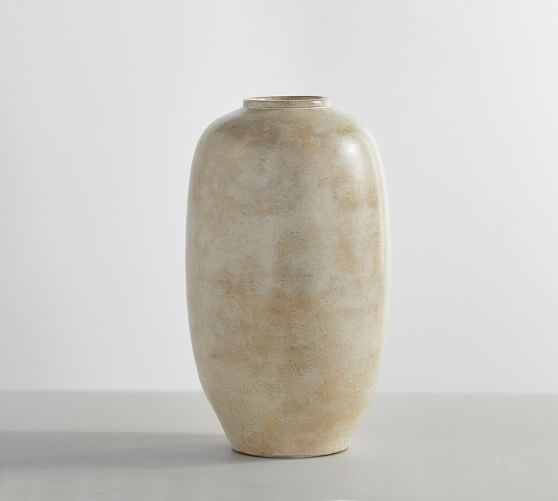 Artisan White Vase Collection Tall, Round White Vase Large