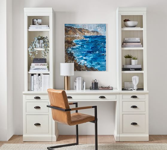 Aubrey 78 Desk With File Cabinets, White Desk With File Cabinet Drawers