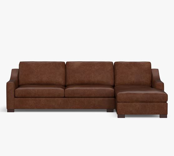 Turner Slope Arm Leather Sofa Chaise Sectional Pottery Barn Turner Slope Arm Leather Sofa Chaise, High Arm Leather Sofa